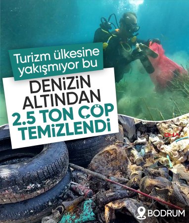 Bodrum'da denizden 2,5 ton çöp çıktı