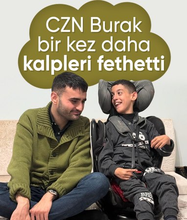 CZN Burak, Serebral Palsi hastası Ahmet'e özel ayakta durma aracı hediye etti