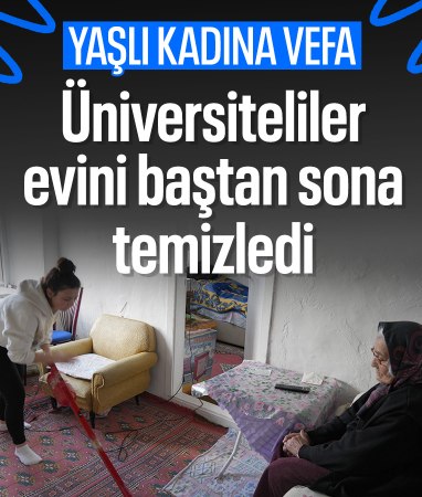 Gümüşhane'de yaşlı kadına üniversite öğrencilerinden takdirlik davranış