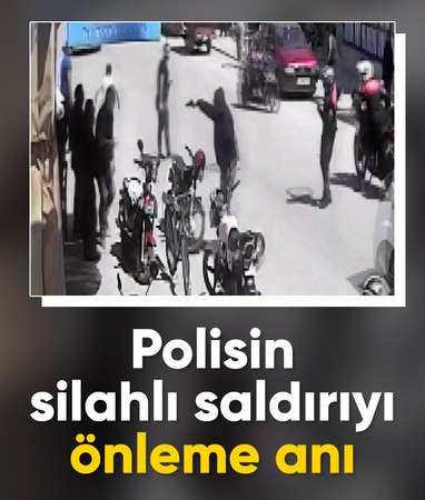 Mersin'de silahlı şahsa polisin kahramanca müdahalesi kamerada