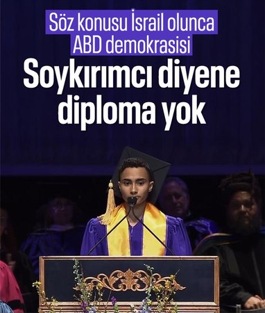 ABD'de İsrail'e soykırımcı diyen üniversite öğrencisinin diploması verilmedi