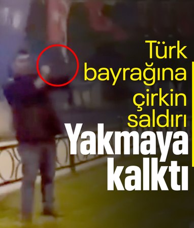 Bursa'da Türk bayrağına çirkin saldırı