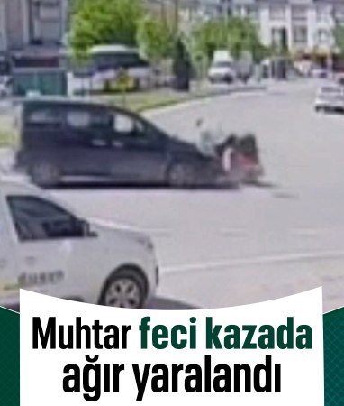 Bursa'da motosikletli muhtarın karıştığı kaza kameraya yansıdı