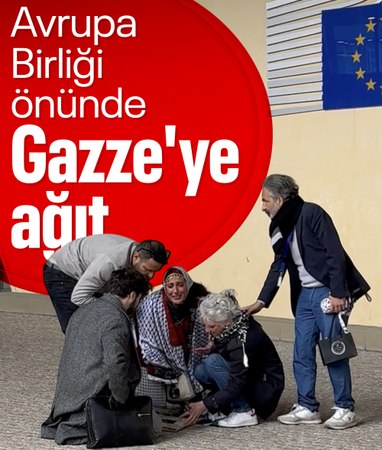 AB Komisyonu önünde 'Gazze'ye ağıt