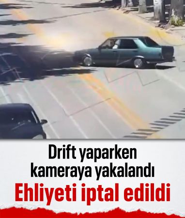 Malatya'da drift yapan sürücünün ehliyeti iptal edildi