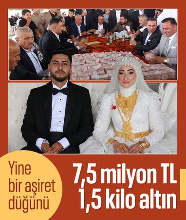 Van'da bir aşiret düğününde 7,5 milyon para, 1,5 kilo altın takıldı