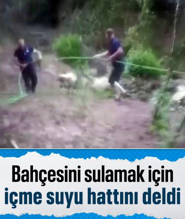 Sakarya'da bahçe sulamak için içme suyu hattını deldiler