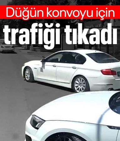 Eskişehir'de düğün konvoyu için yol kesti