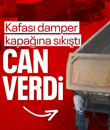 Kocaeli'de şoförün başının damper kapağına sıkıştığı görüntü ortaya çıktı