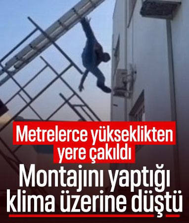 Şanlıurfa'da merdivenden düşen ustanın üzerine klima devrildi