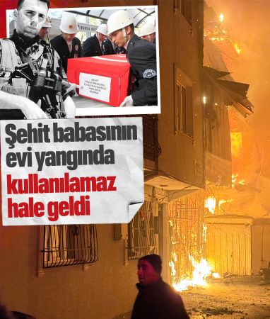 Bursa'da şehit babasının evi yangında kullanılamaz hale geldi