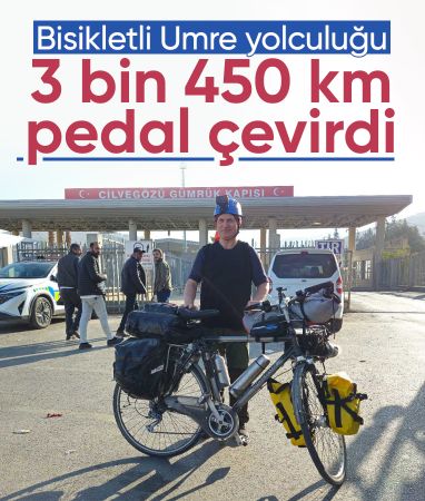 Balıkesir'den bisikletle umre yoluna çıktı: 3 bin 450 kilometre pedal çevirip Medine'ye ulaştı