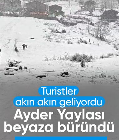 Dünyaca ünlü turizm merkezi Ayder Yaylası beyaza büründü