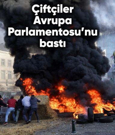 Avrupalı çiftçiler, Brüksel’i traktörlerle kilitledi