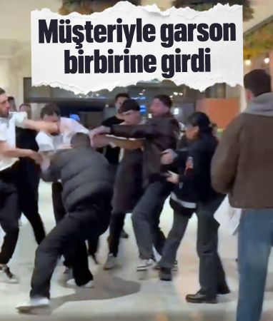 İstanbul'da bir AVM'de müşteriyle garson birbirine girdi