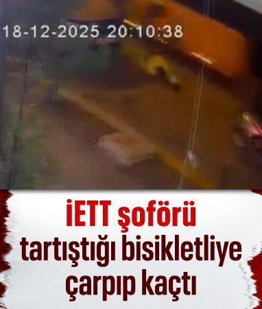 İstanbul Eyüpsultan'da İETT şoförü tartıştığı bisikletliye çarpıp kaçtı