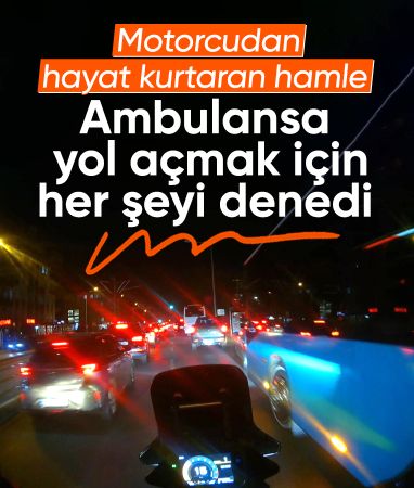 Antalya'da motorcu trafikte ambulansa yol açmak için elinden ne geliyorsa yaptı