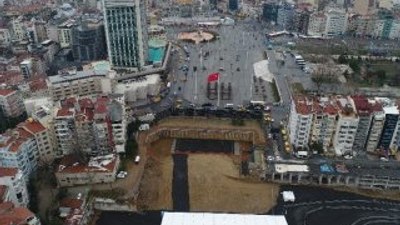 Taksim'deki AKM alanı temel atma öncesi görüntülendi