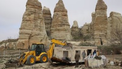 Kapadokya'daki yıkım çalışmaları devam ediyor