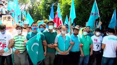 Çin Başkonsolosluğu önünde Doğu Türkistan için protesto