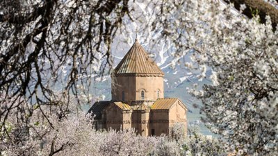 Akdamar Adası bahar çiçekleriyle renklendi