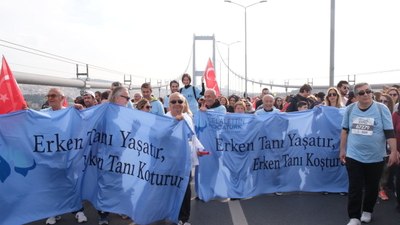 Akciğer kanserini yenen hastalar Avrasya maratonuna katıldı