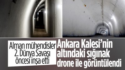 Ankara Kalesi'nin altındaki sığınak, drone ile görüntülendi