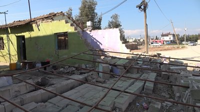 Kahramanmaraş merkezli depremden etkilenen Suriye ve Türkiye sınırı havadan görüntülendi
