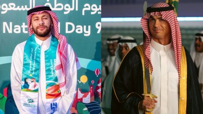 Suudi Arabistan'da yıldızlar yöresel kıyafetleri giydi