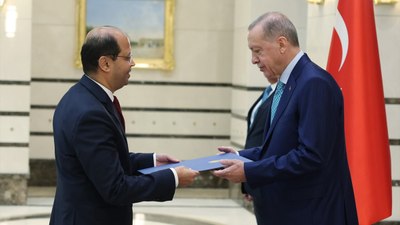 Mısır Büyükelçisi Cumhurbaşkanı Erdoğan'a güven mektubu sundu