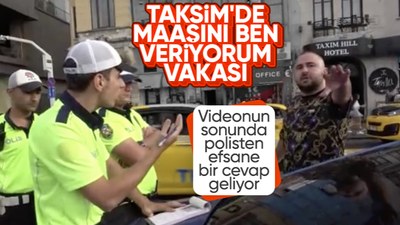 Taksim'de abartı egzozdan ceza yiyen sürücü polisi çileden çıkarttı