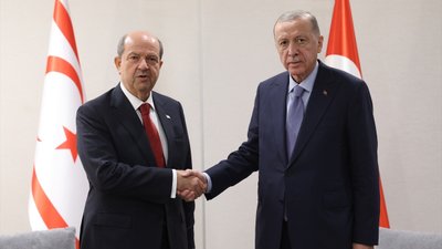 Cumhurbaşkanı Erdoğan, KKTC Cumhurbaşkanı ile görüştü