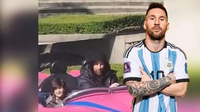 Messi pembe arabasıyla turladı! Disneyland'in de yıldızı oldu...