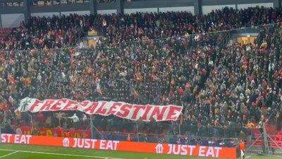 Galatasaray taraftarından Filistin'e destek mesajı!