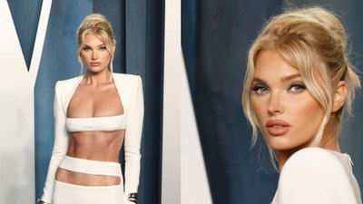 Victoria's Secret meleği Elsa Hosk cesur tarzı! Tülden bluz giydi