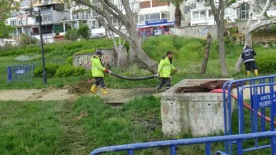 İstanbul Avcılar'da Edanur'un ölümünün ardından su dolu alanda çalışma