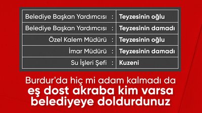 Burdur Belediyesi'nde akraba krizi: Adem'den beri akrabayız, ne yapacağız...