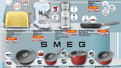 Renkli ve retro: A101'de SMEG festivali! Tencere, tava, kahve makinesi, ekmek kızartma makinesi...