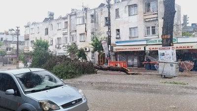 Adana'da şiddetli rüzgar ortalığı savaş alanına çevirdi