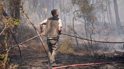 İzmir'de ormancılar, yaralandıkları halde evlere varmadan yangını söndürdü