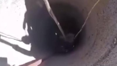 Kırıkkale'de 10 metrelik su kuyusuna düşen kedi kurtarıldı