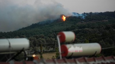 Urla'da orman yangını: Bazı evler ve tatilciler tahliye edildi