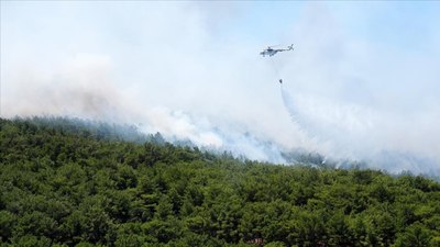 Urla'da orman yangınına müdahalede ikinci gün