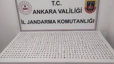 Ankara'da bin 108 adet Bizans sikkesi ele geçirildi