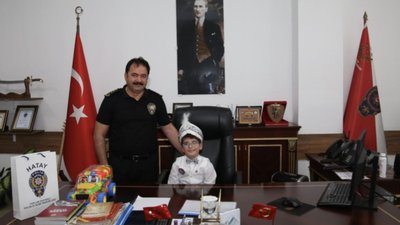 Hatay'da merhum polisin oğlu sünnetinde unutulmadı