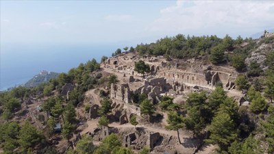 Antalya'da bulunan Syedra Antik Kenti gece müzeciliği için hazırlanıyor