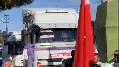 Edirne'de damat, gelini babaevinden tır ile aldı