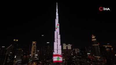 Burj Khalifa, Lübnan bayrağının renklerine büründü