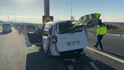 Kocaeli'de bariyerin delip geçtiği kazadan sağ kurtuldu