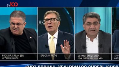 Tv100 canlı yayınında konuklar birbirine girdi